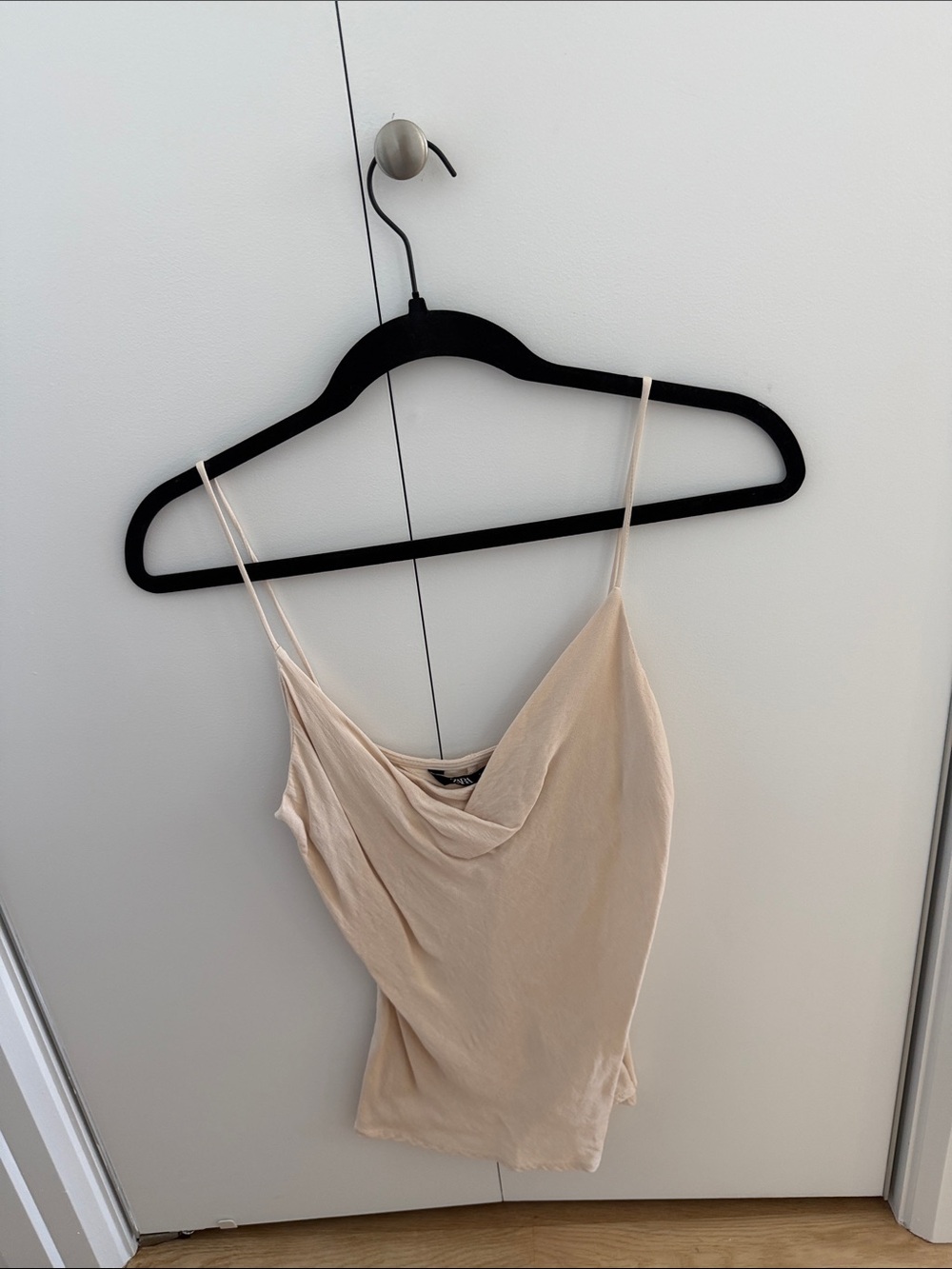 Zara Cream Cowl Neck Spaghetti Strap Camisole